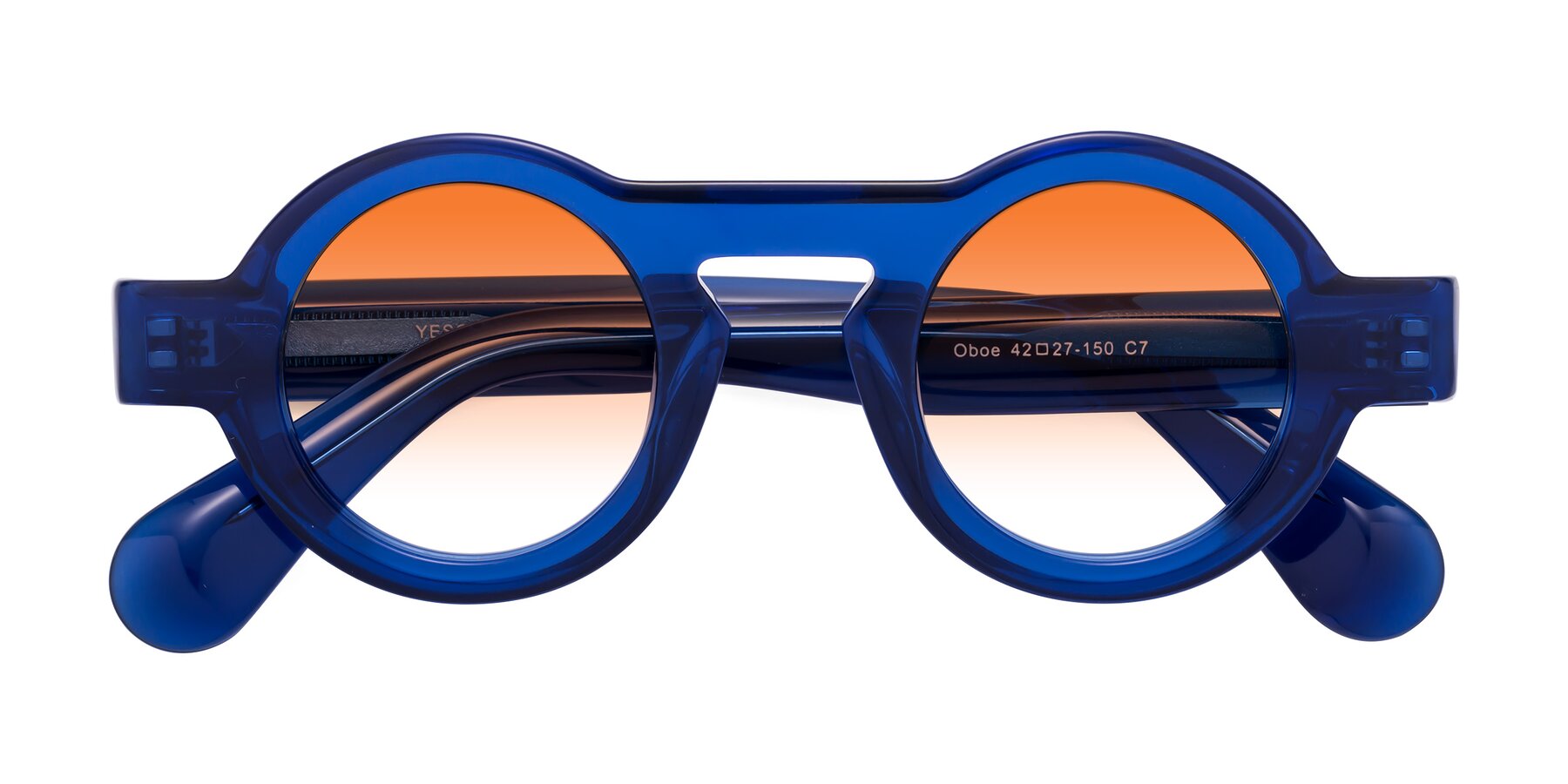 Folded Front of Oboe in Blue with Orange Gradient Lenses