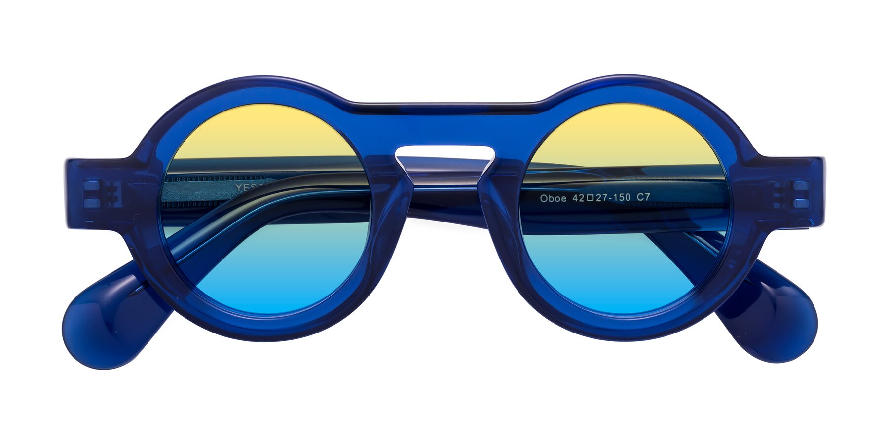 Folded Front of Oboe in Blue with Yellow / Blue Gradient Lenses