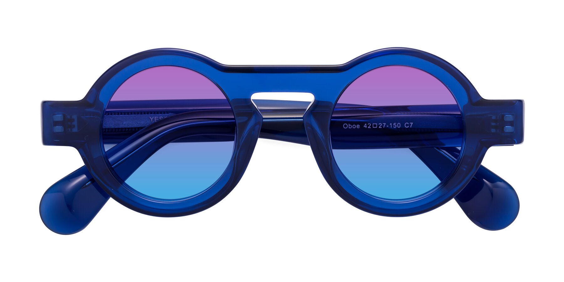 Folded Front of Oboe in Blue with Purple / Blue Gradient Lenses
