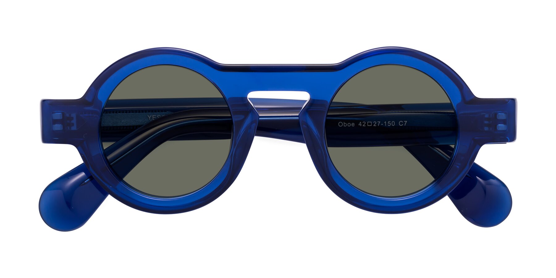 Folded Front of Oboe in Blue with Gray Polarized Lenses
