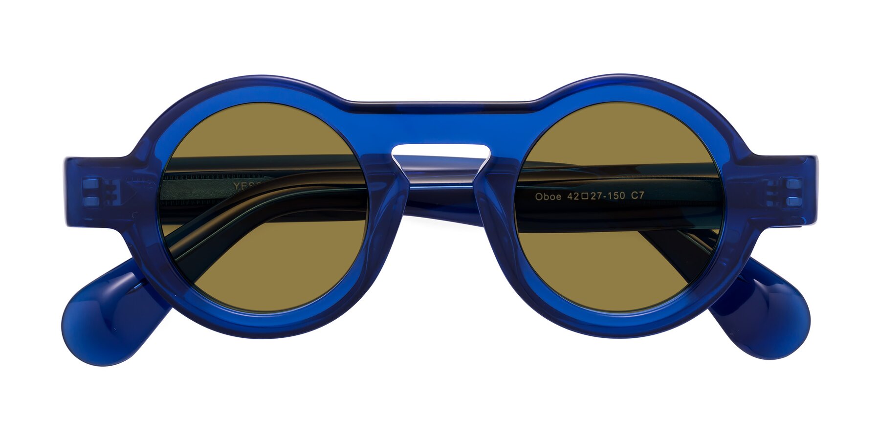 Folded Front of Oboe in Blue with Brown Polarized Lenses
