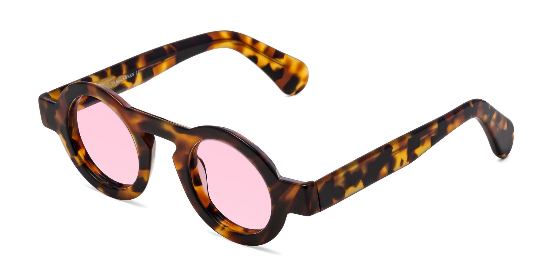 Angle of Oboe in Tortoise with Light Pink Tinted Lenses