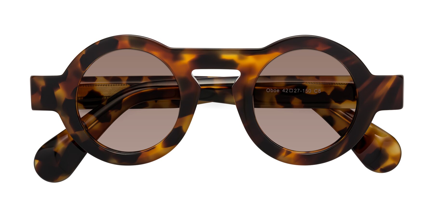 Folded Front of Oboe in Tortoise with Medium Brown Tinted Lenses