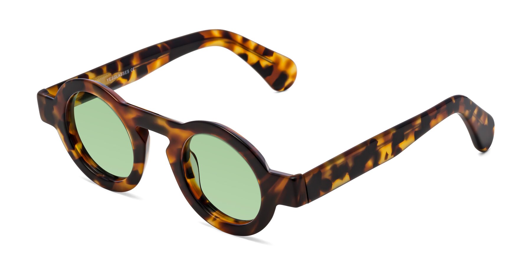 Angle of Oboe in Tortoise with Medium Green Tinted Lenses