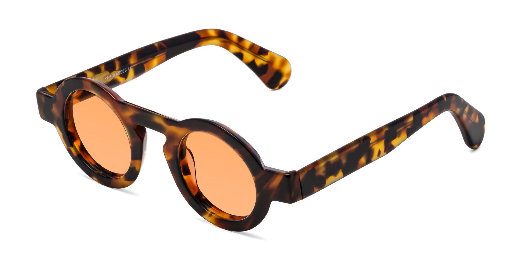 Angle of Oboe in Tortoise with Medium Orange Tinted Lenses