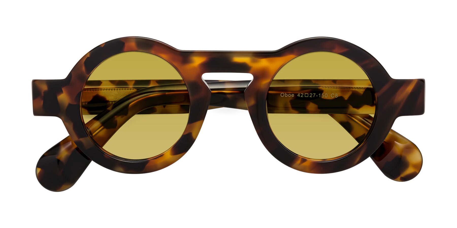 Folded Front of Oboe in Tortoise with Champagne Tinted Lenses