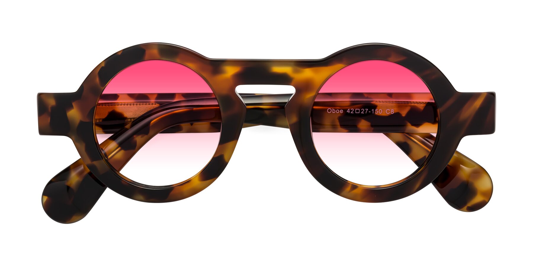 Folded Front of Oboe in Tortoise with Pink Gradient Lenses