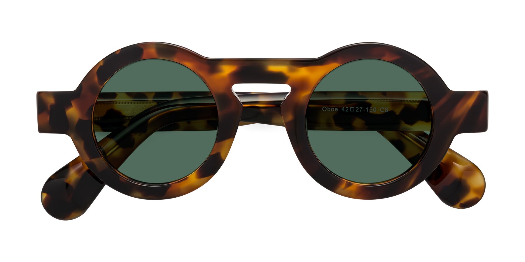 Folded Front of Oboe in Tortoise with Green Polarized Lenses