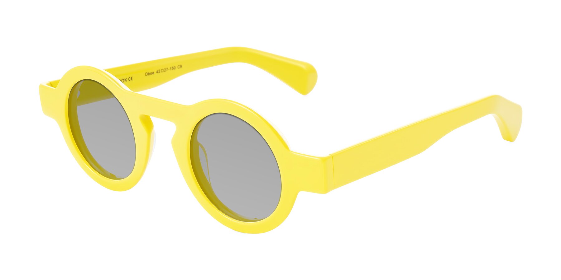 Angle of Oboe in Lemon Yellow with Light Gray Tinted Lenses