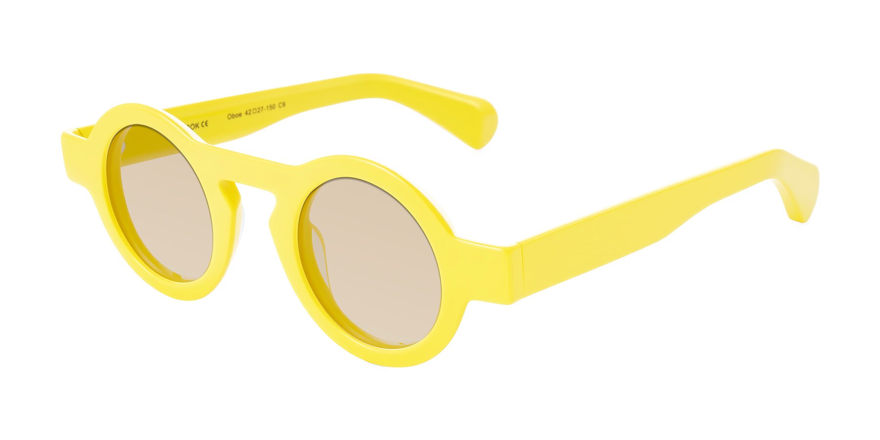 Angle of Oboe in Lemon Yellow with Light Brown Tinted Lenses