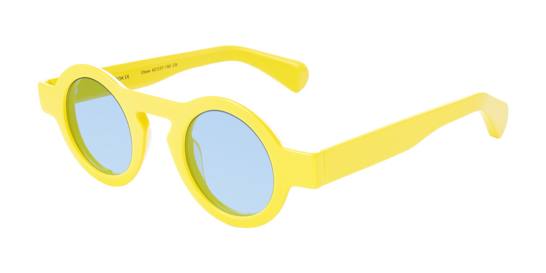 Angle of Oboe in Lemon Yellow with Light Blue Tinted Lenses