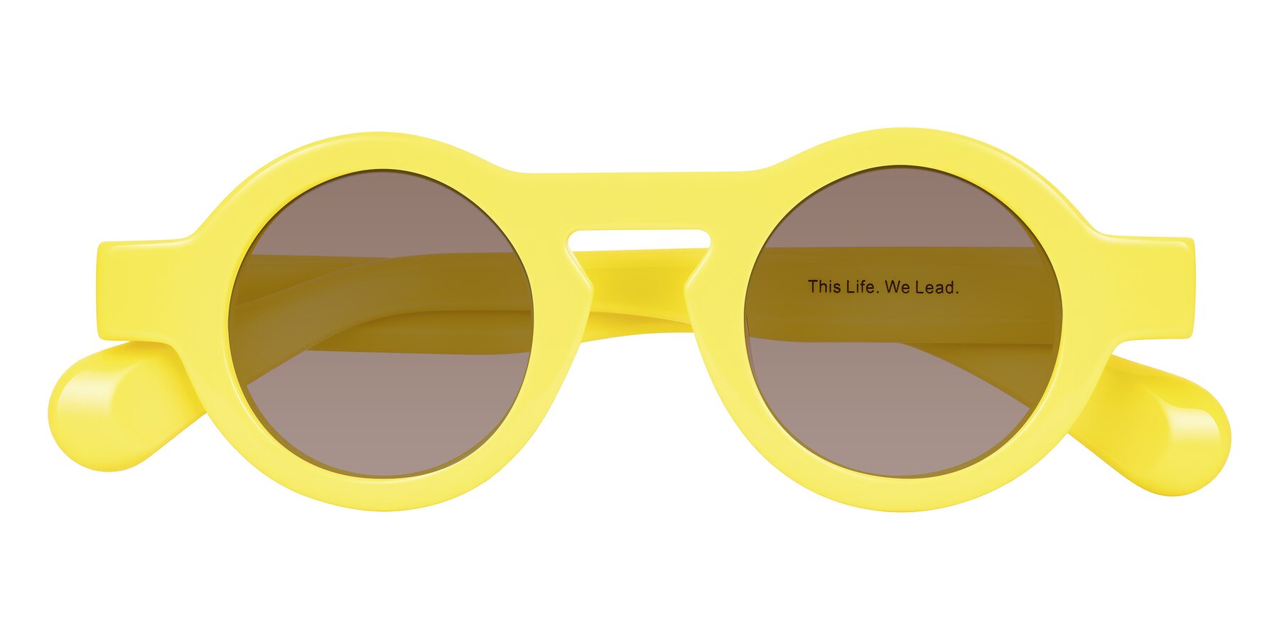 Folded Front of Oboe in Lemon Yellow with Medium Brown Tinted Lenses
