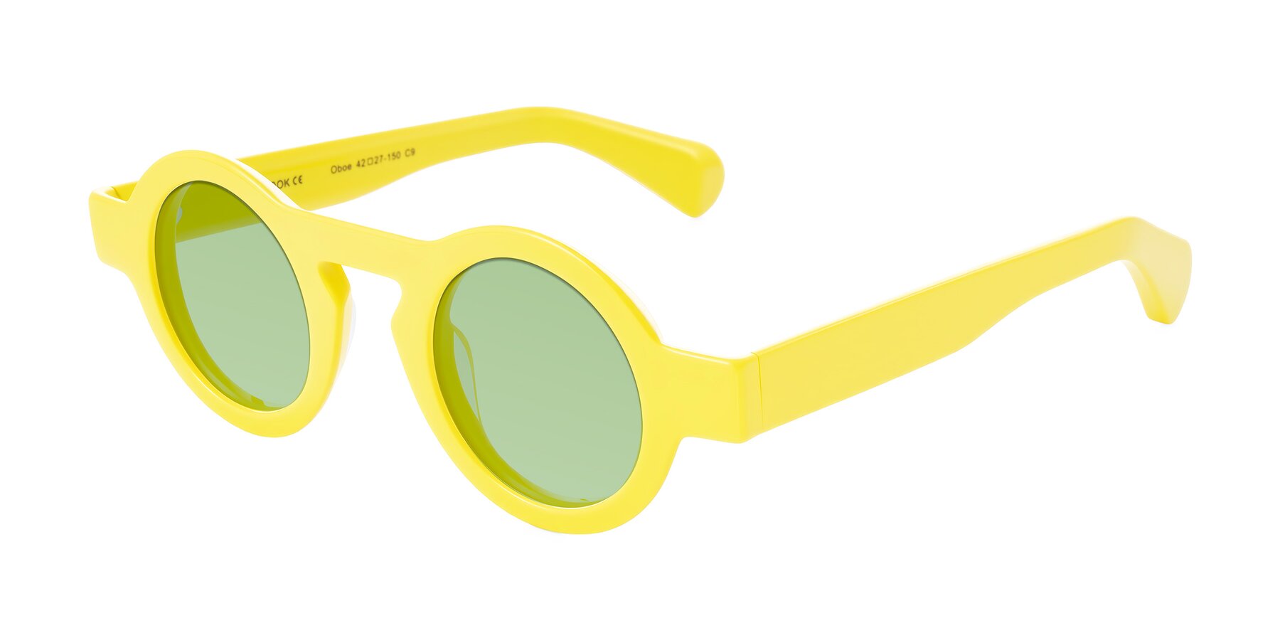 Angle of Oboe in Lemon Yellow with Medium Green Tinted Lenses
