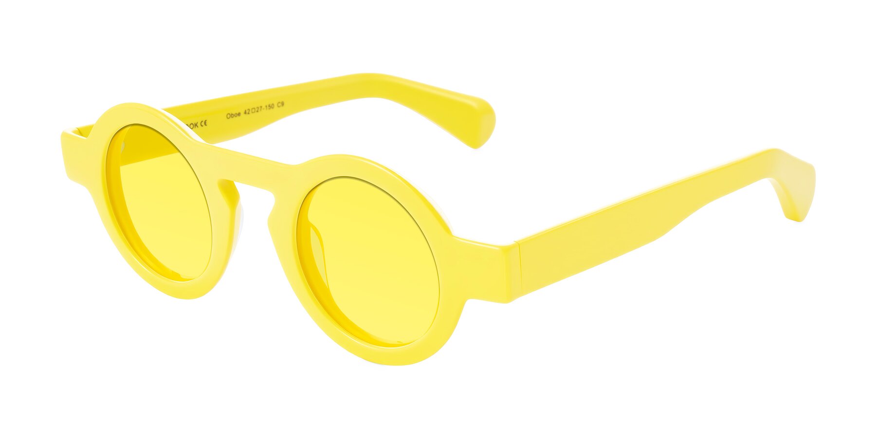 Angle of Oboe in Lemon Yellow with Medium Yellow Tinted Lenses