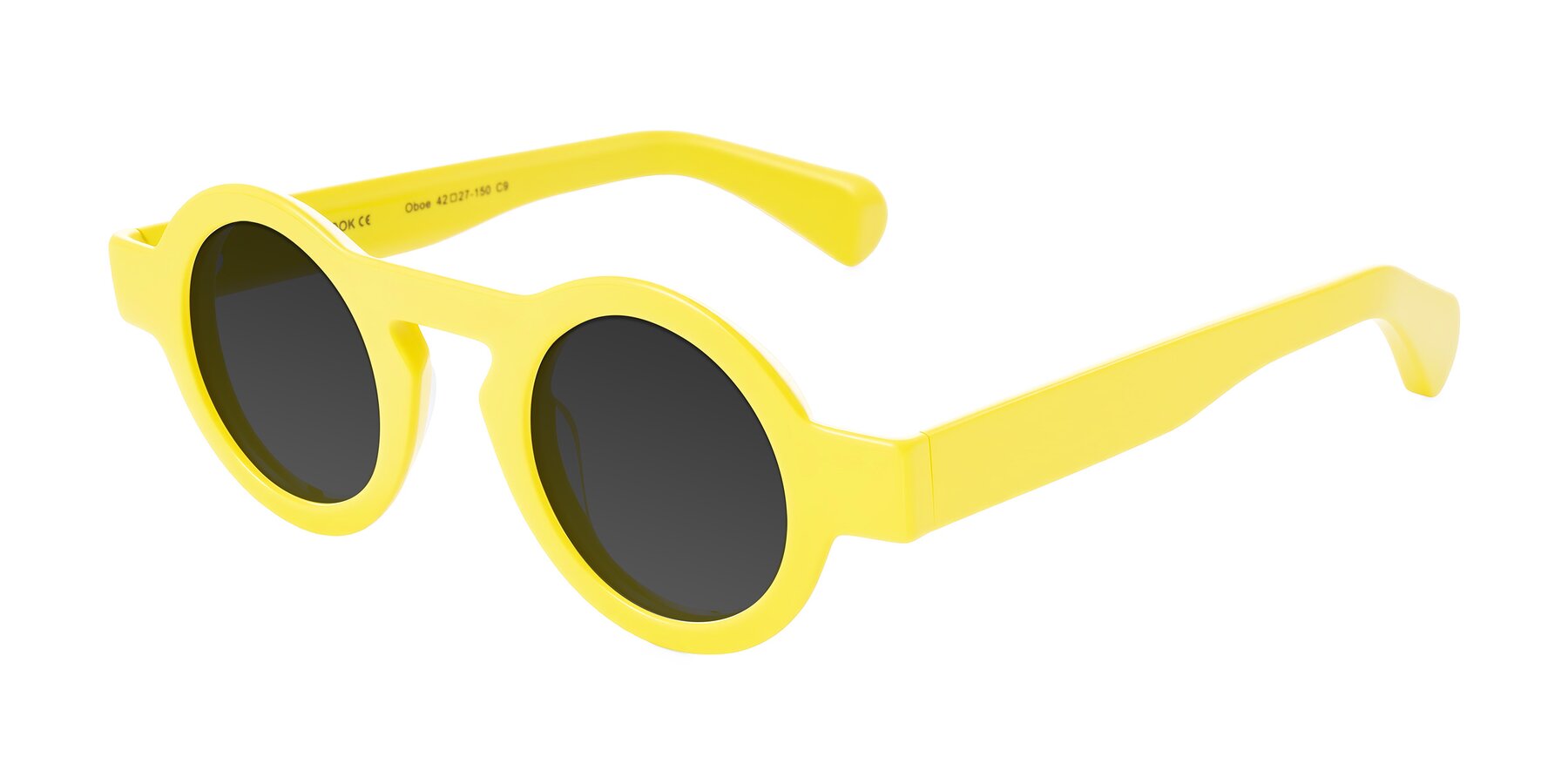 Angle of Oboe in Lemon Yellow with Gray Tinted Lenses