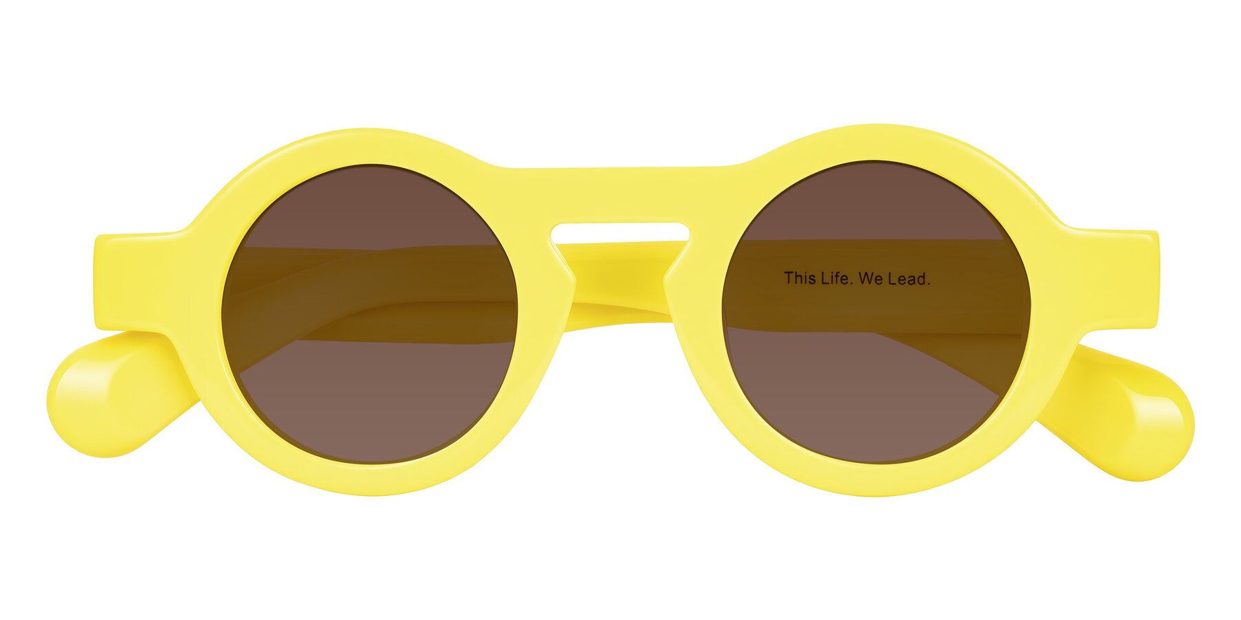 Folded Front of Oboe in Lemon Yellow with Brown Tinted Lenses