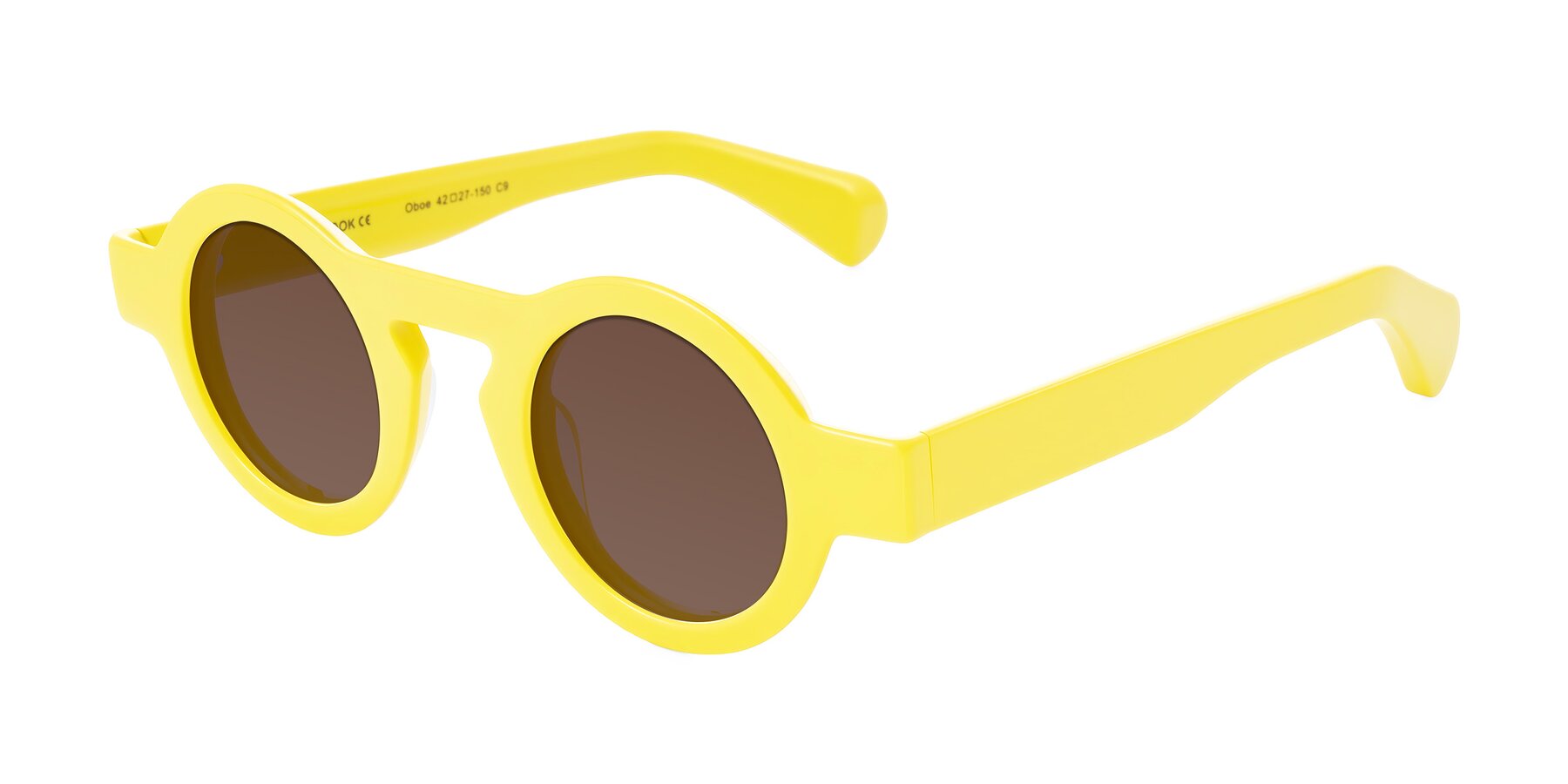 Angle of Oboe in Lemon Yellow with Brown Tinted Lenses