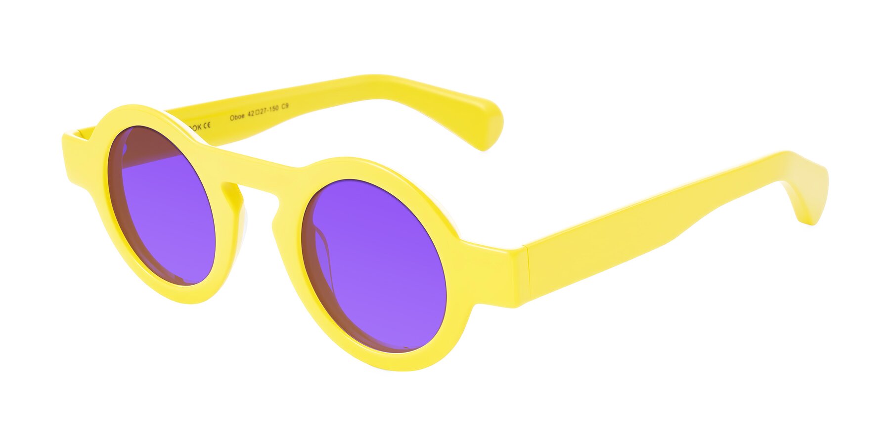 Angle of Oboe in Lemon Yellow with Purple Tinted Lenses