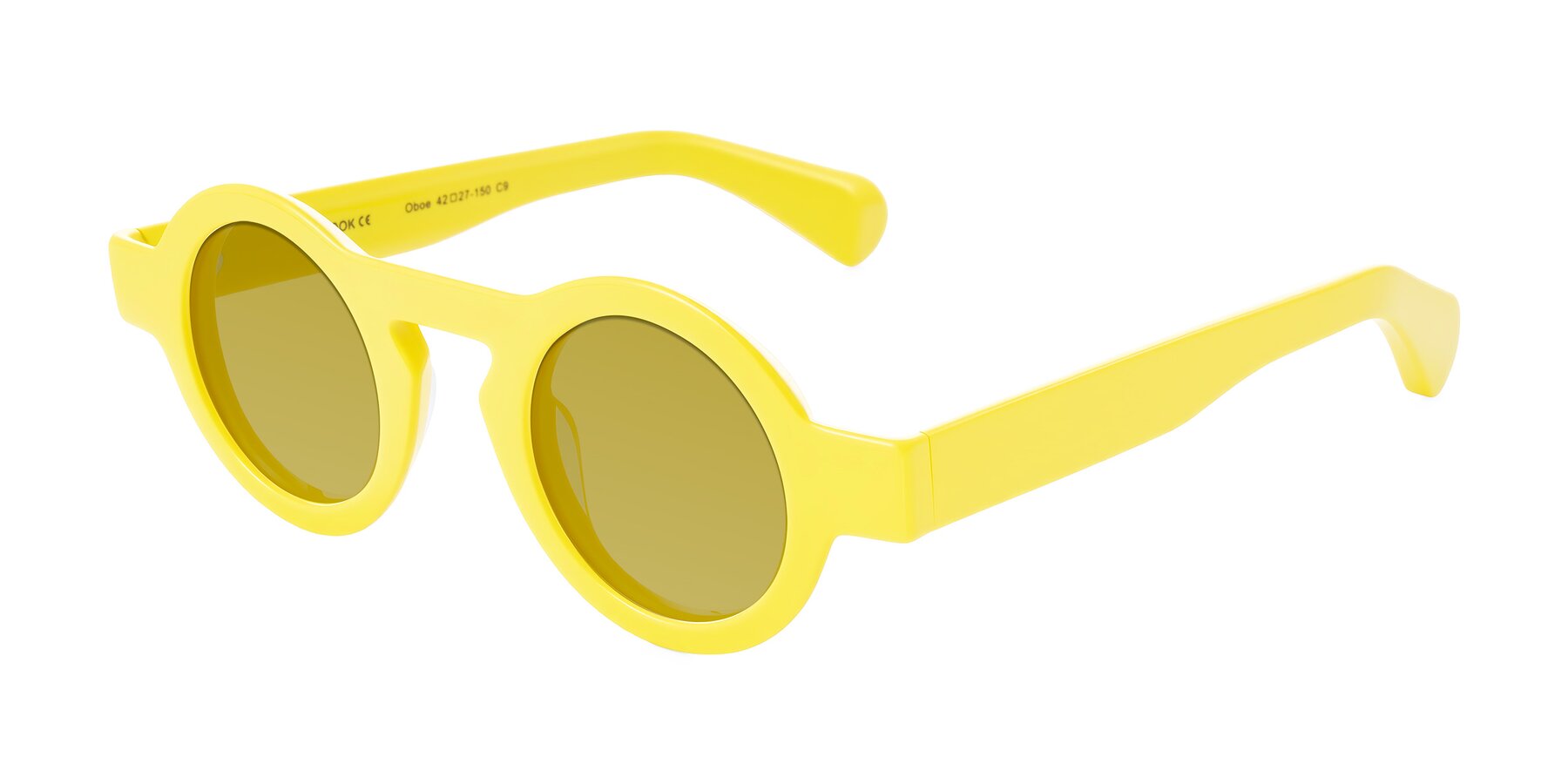 Angle of Oboe in Lemon Yellow with Champagne Tinted Lenses