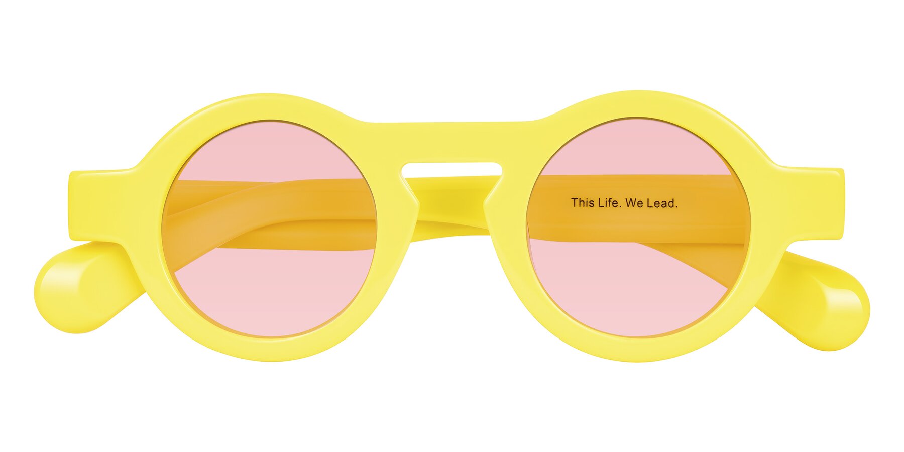 Folded Front of Oboe in Lemon Yellow with Light Garnet Tinted Lenses