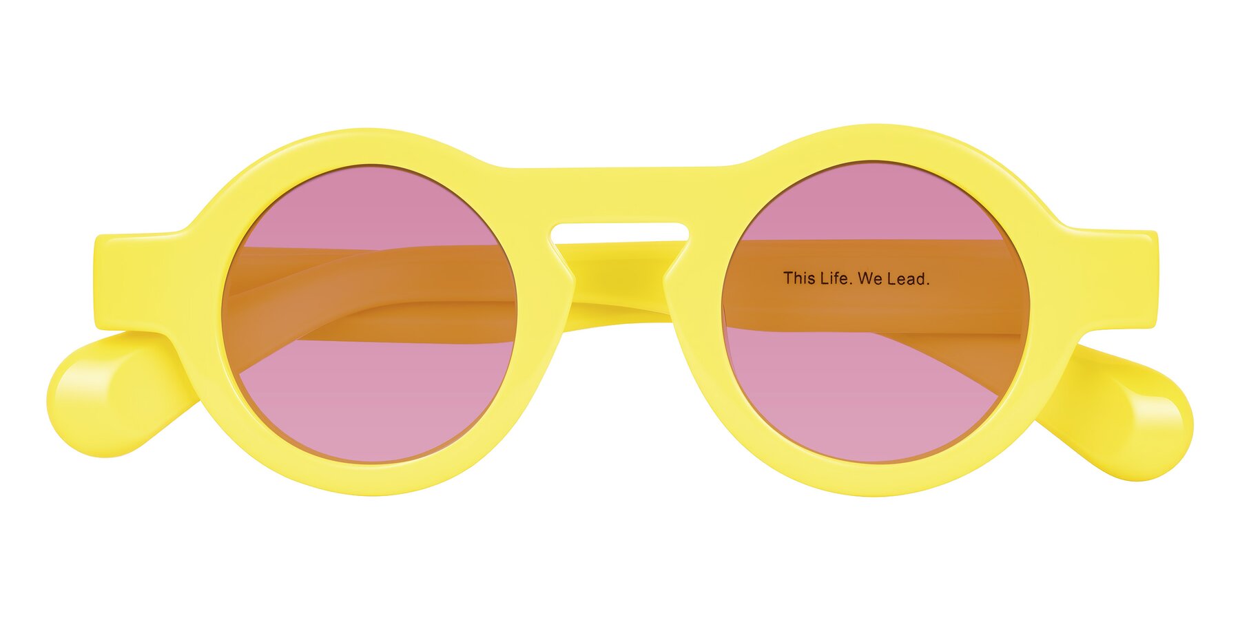 Folded Front of Oboe in Lemon Yellow with Medium Wine Tinted Lenses