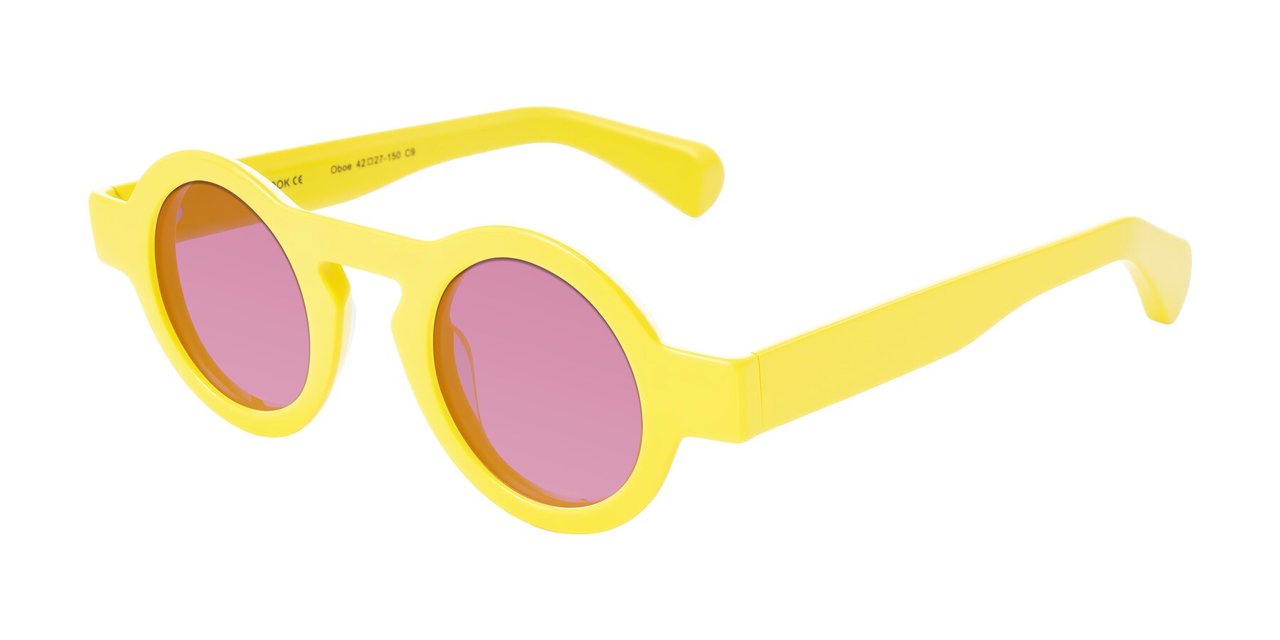 Angle of Oboe in Lemon Yellow with Medium Wine Tinted Lenses