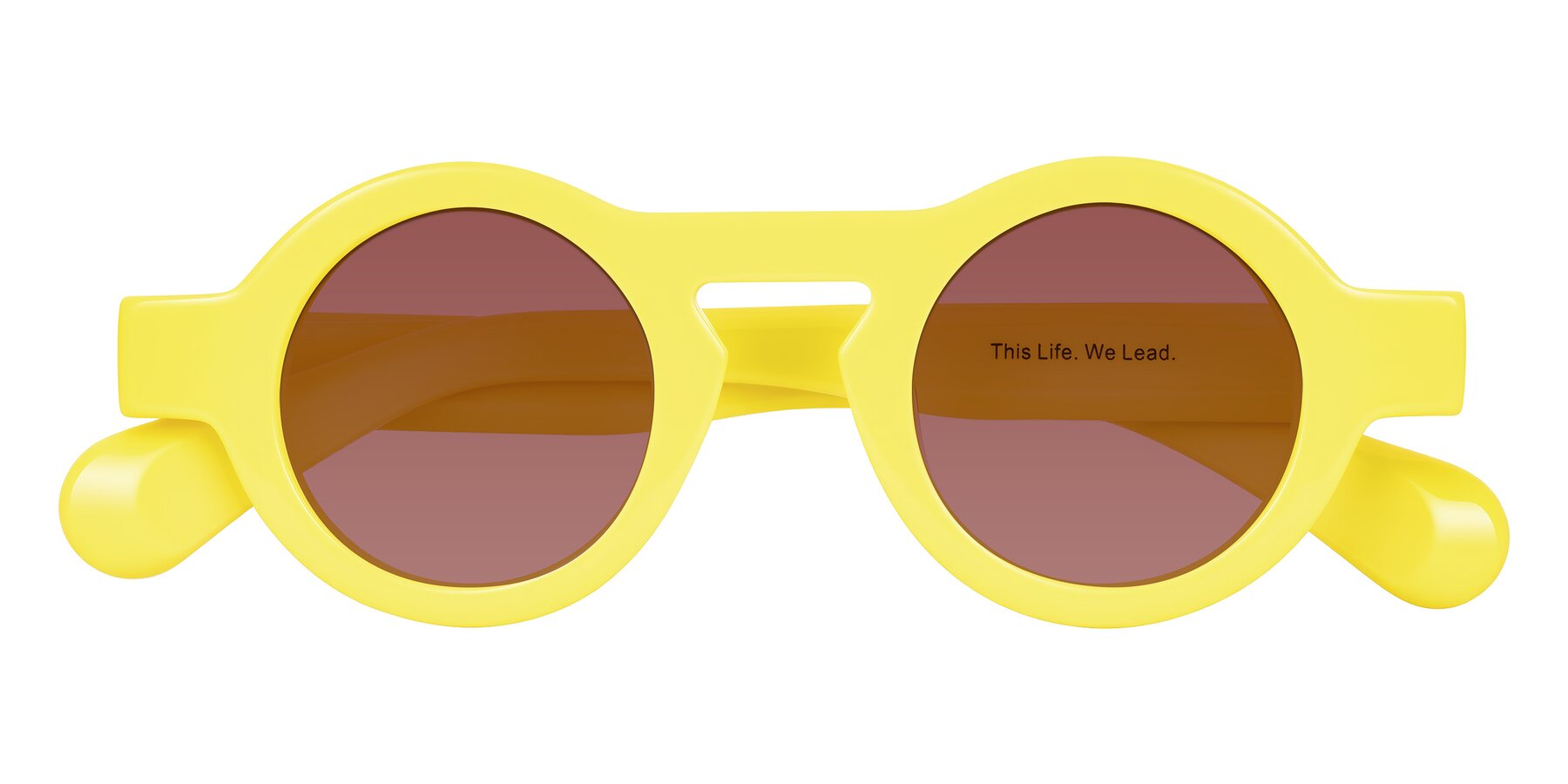 Folded Front of Oboe in Lemon Yellow with Garnet Tinted Lenses