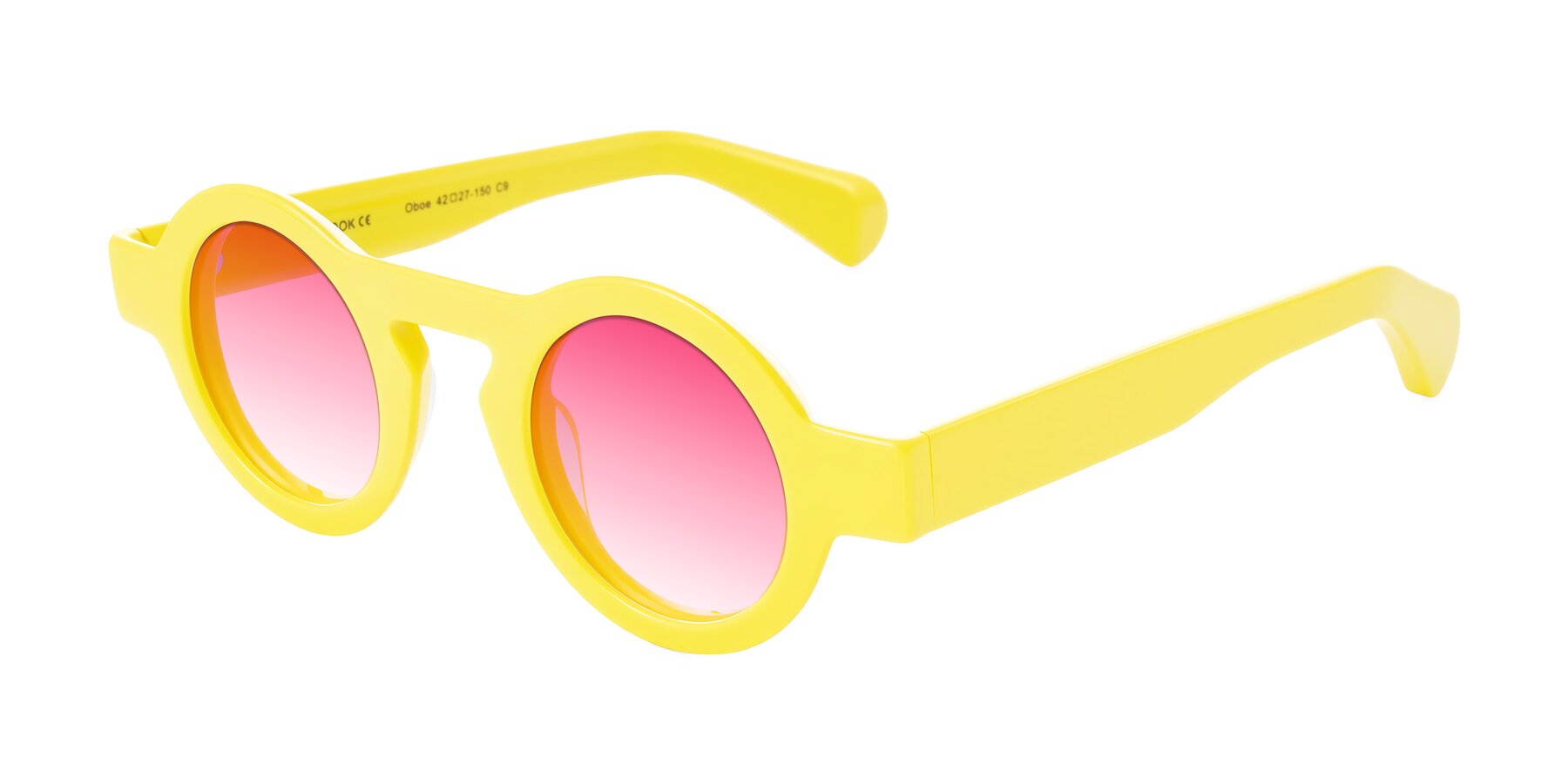Angle of Oboe in Lemon Yellow with Pink Gradient Lenses