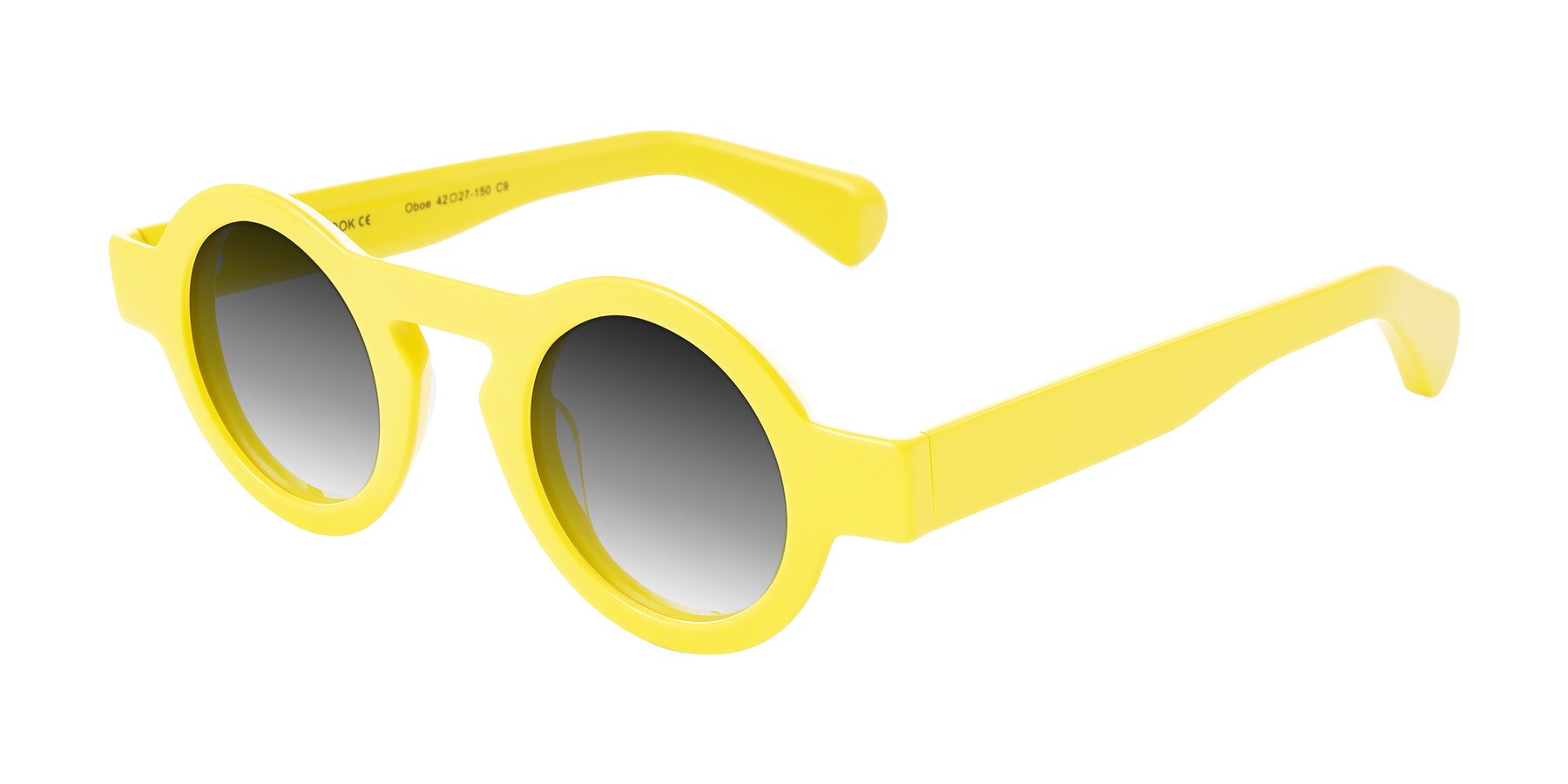 Angle of Oboe in Lemon Yellow with Gray Gradient Lenses