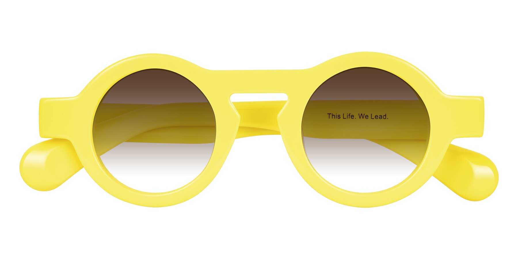Folded Front of Oboe in Lemon Yellow with Brown Gradient Lenses