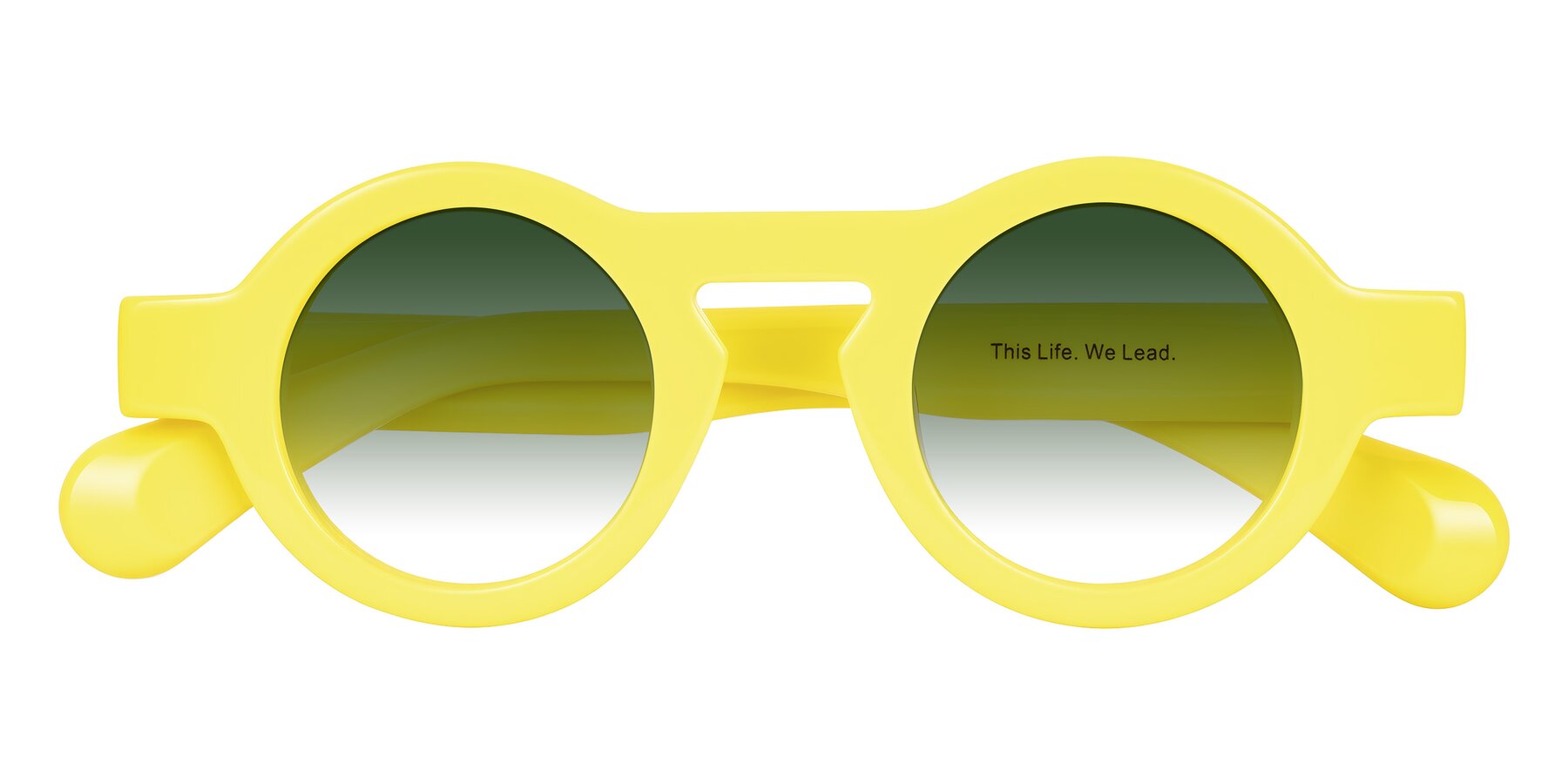Folded Front of Oboe in Lemon Yellow with Green Gradient Lenses