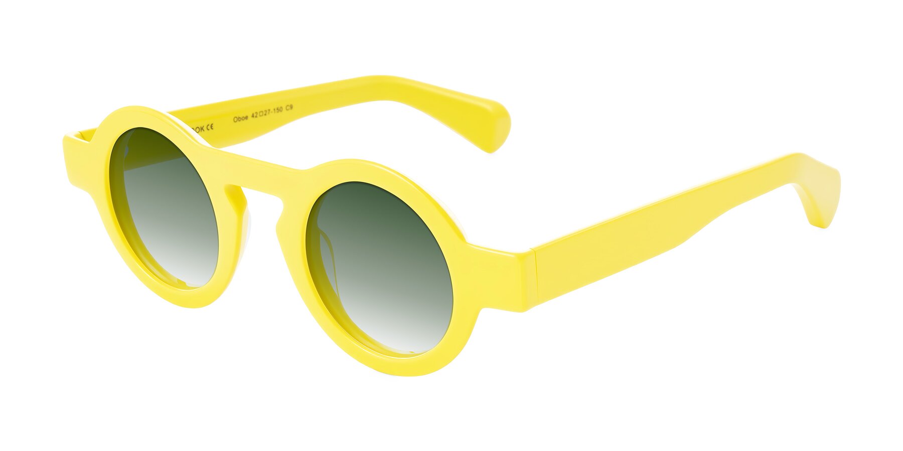 Angle of Oboe in Lemon Yellow with Green Gradient Lenses