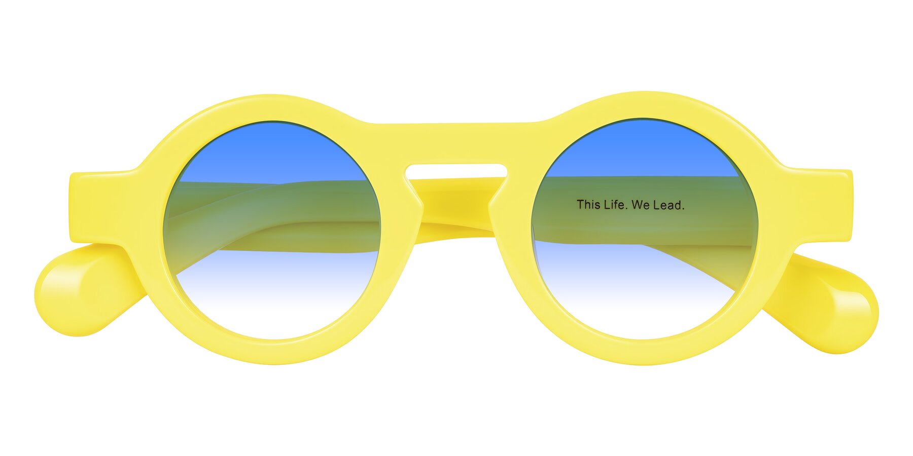 Folded Front of Oboe in Lemon Yellow with Blue Gradient Lenses