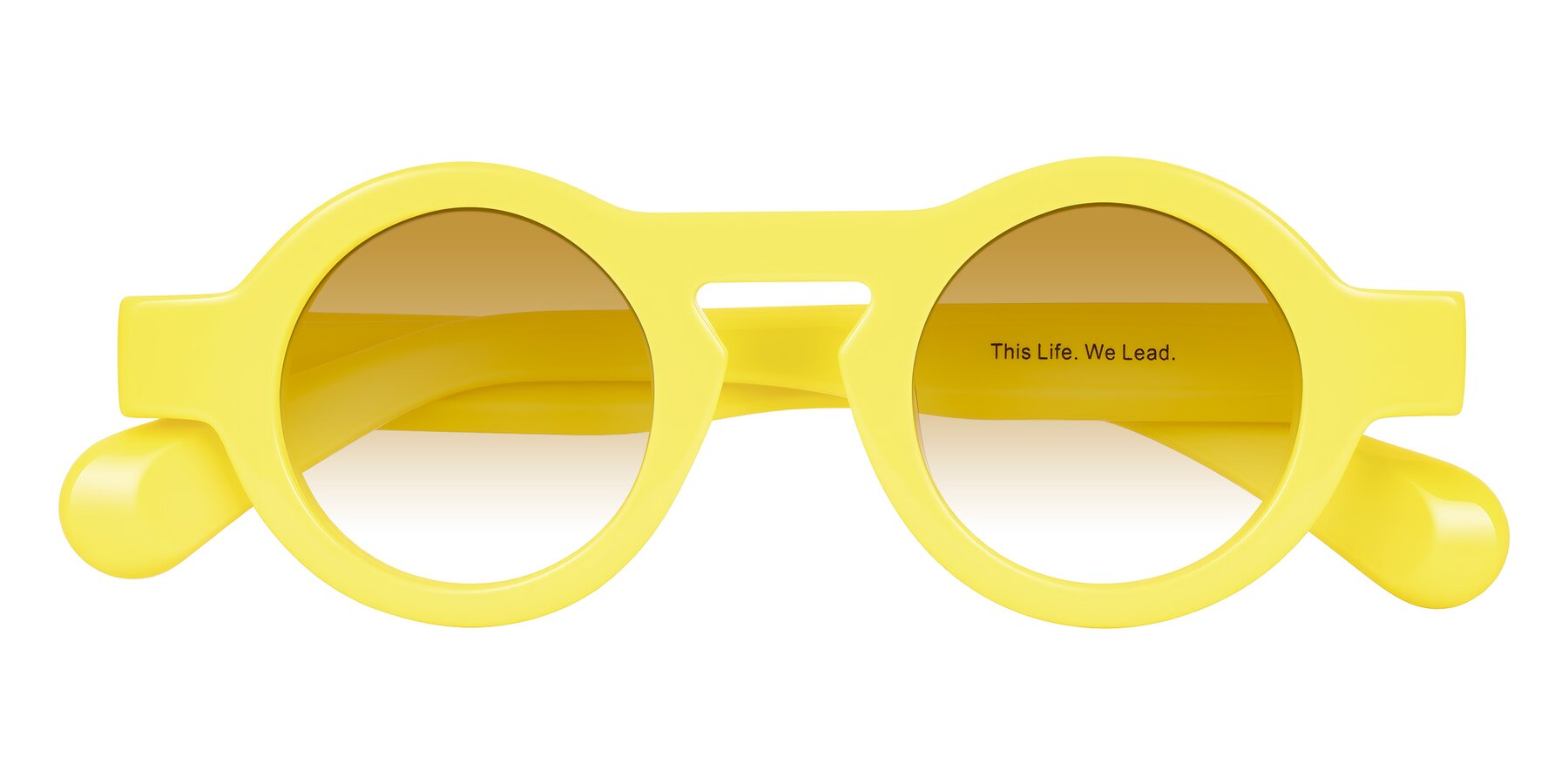 Folded Front of Oboe in Lemon Yellow with Champagne Gradient Lenses