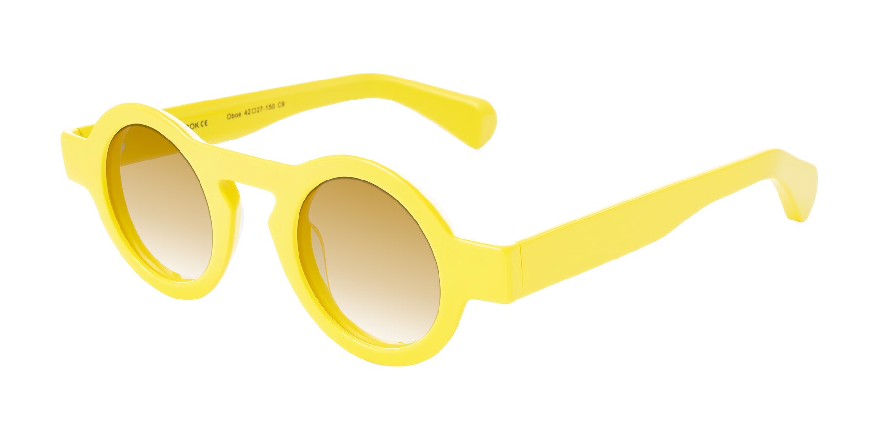 Angle of Oboe in Lemon Yellow with Champagne Gradient Lenses