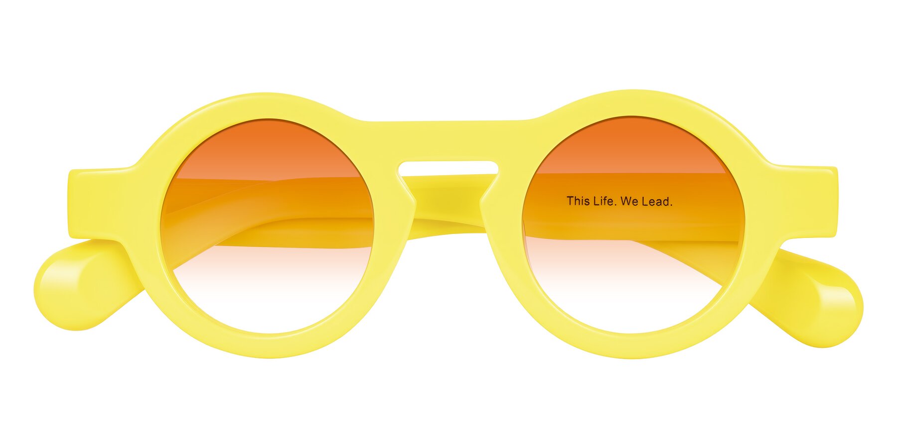 Folded Front of Oboe in Lemon Yellow with Orange Gradient Lenses