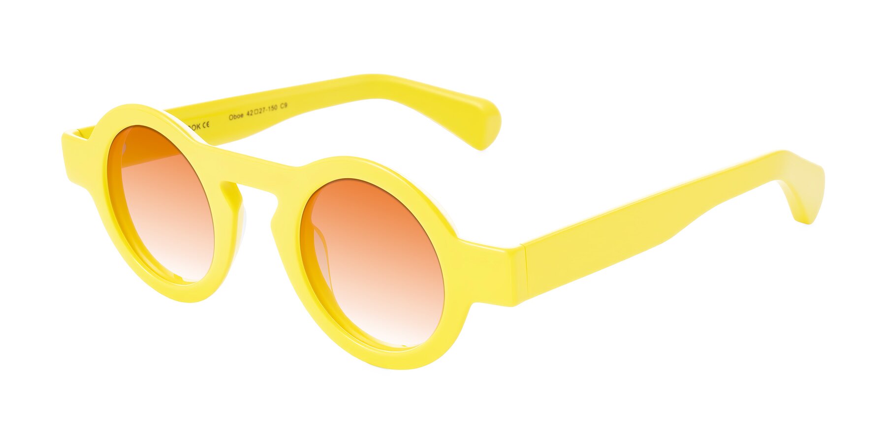 Angle of Oboe in Lemon Yellow with Orange Gradient Lenses