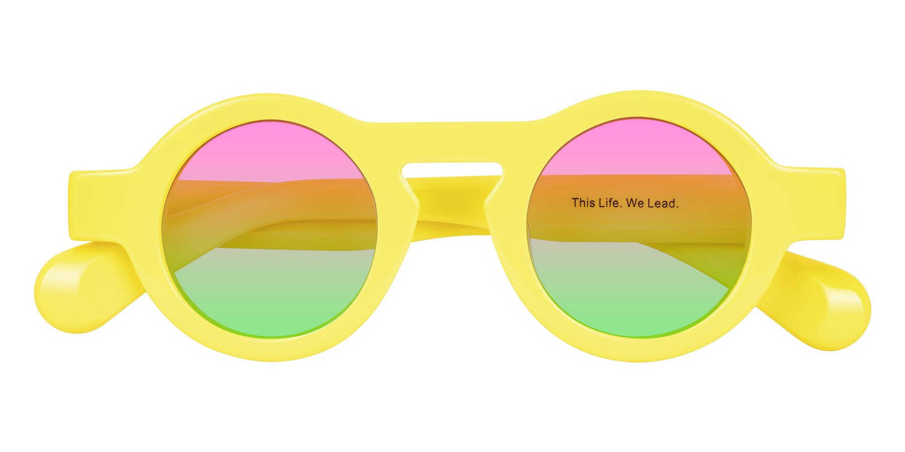 Folded Front of Oboe in Lemon Yellow with Pink / Green Gradient Lenses