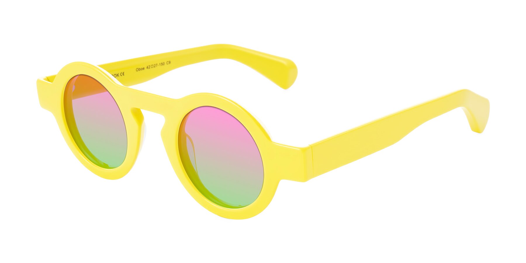 Angle of Oboe in Lemon Yellow with Pink / Green Gradient Lenses