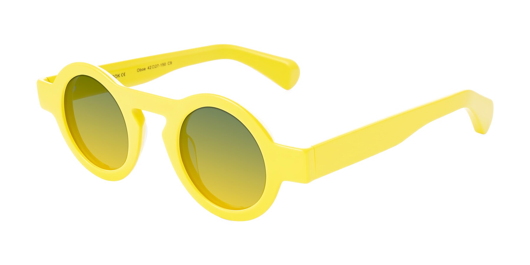 Angle of Oboe in Lemon Yellow with Green / Yellow Gradient Lenses
