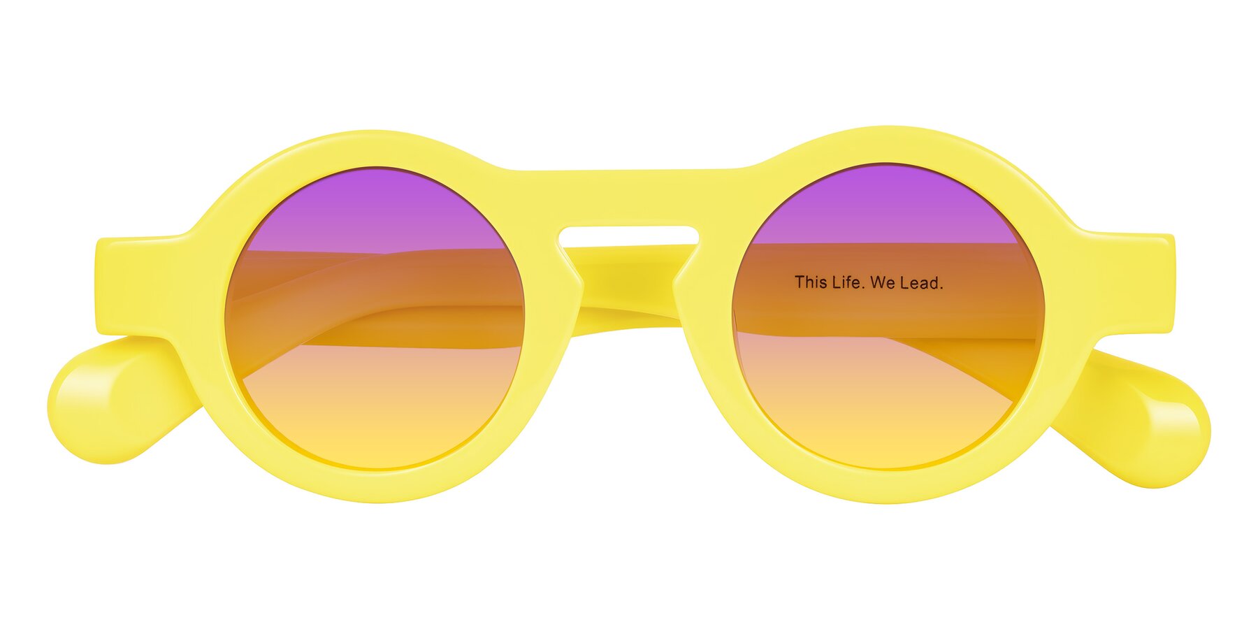Folded Front of Oboe in Lemon Yellow with Purple / Yellow Gradient Lenses
