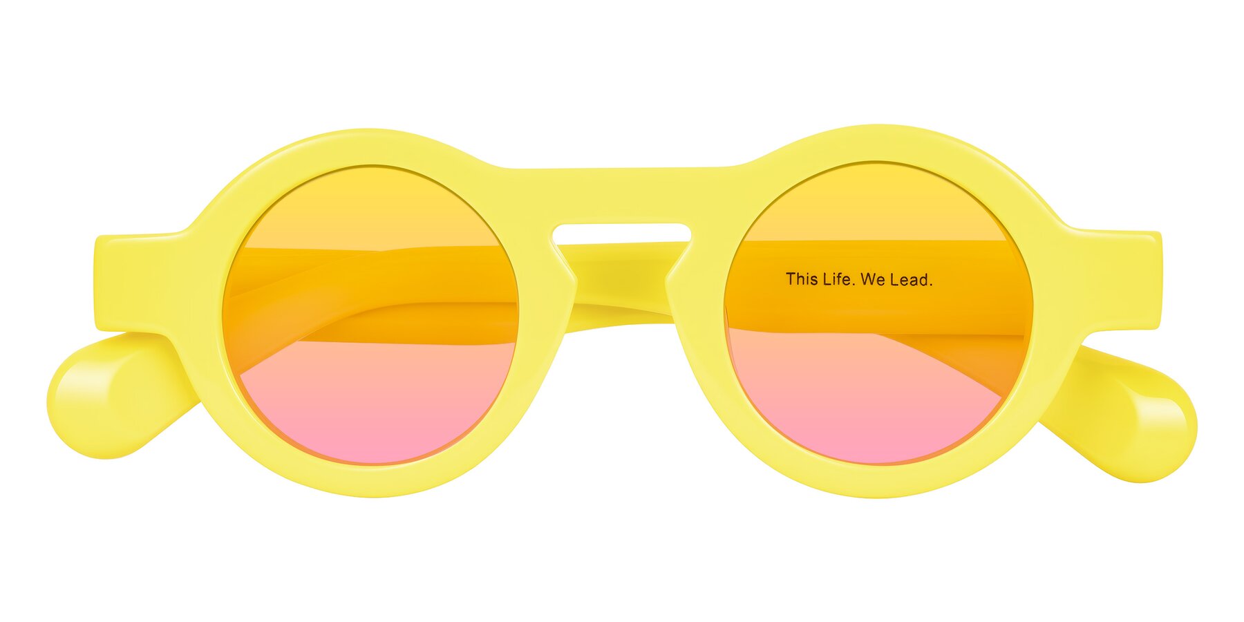 Folded Front of Oboe in Lemon Yellow with Yellow / Pink Gradient Lenses