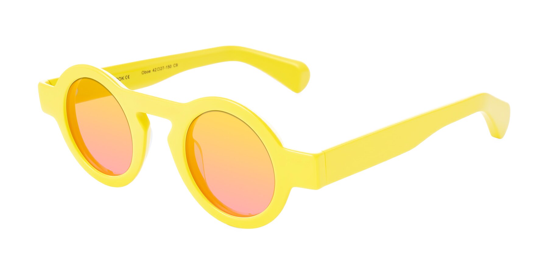 Angle of Oboe in Lemon Yellow with Yellow / Pink Gradient Lenses