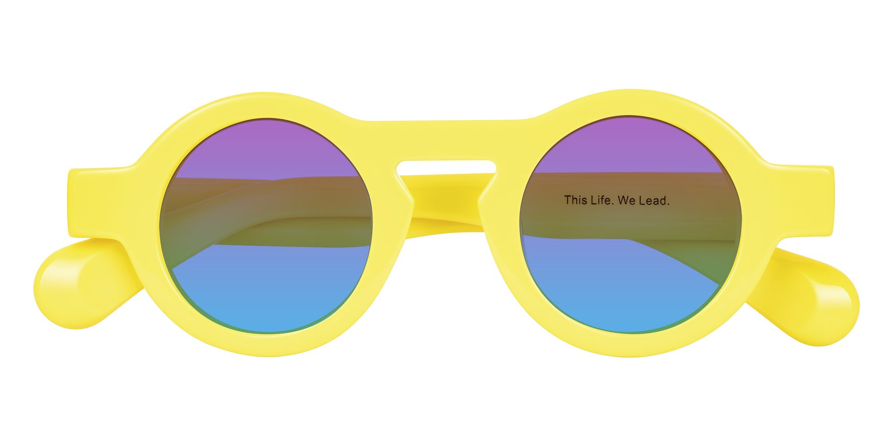 Folded Front of Oboe in Lemon Yellow with Purple / Blue Gradient Lenses