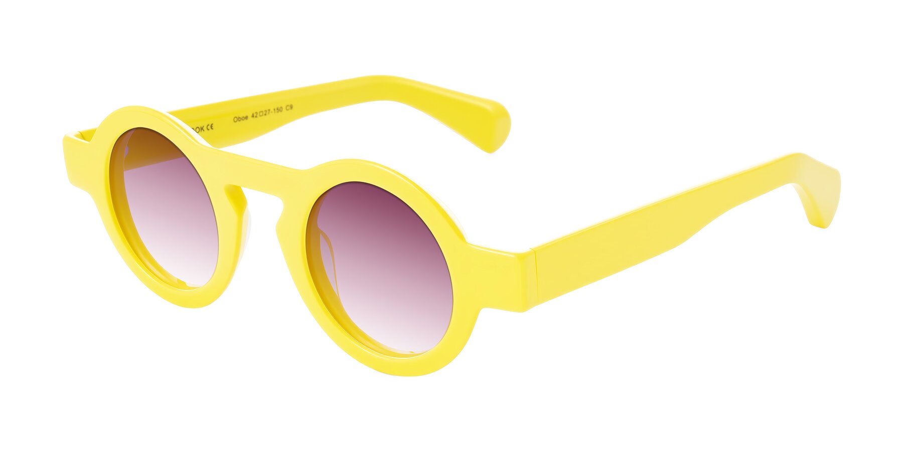 Angle of Oboe in Lemon Yellow with Wine Gradient Lenses