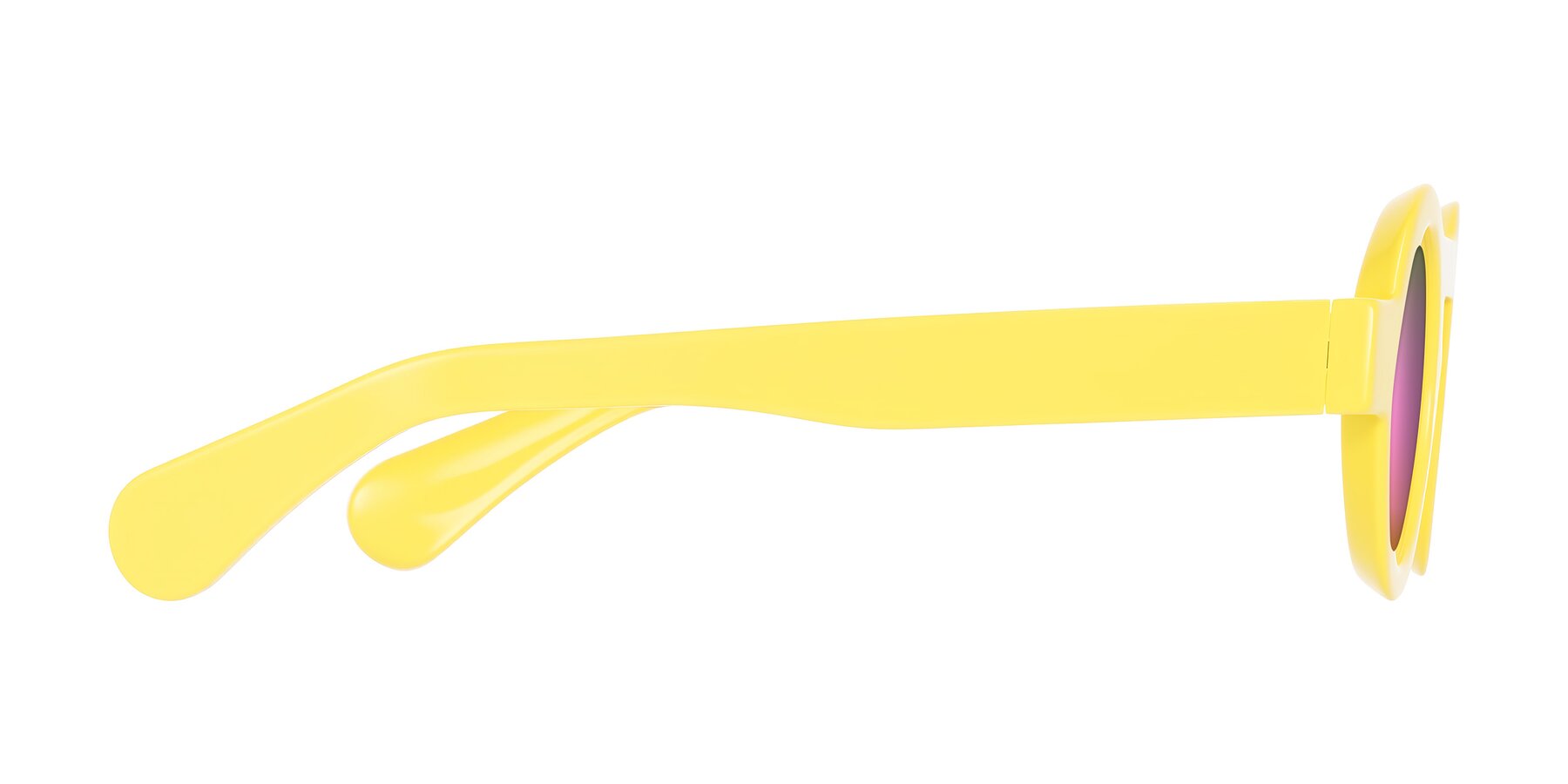 Side of Oboe in Lemon Yellow with Pink Mirrored Lenses