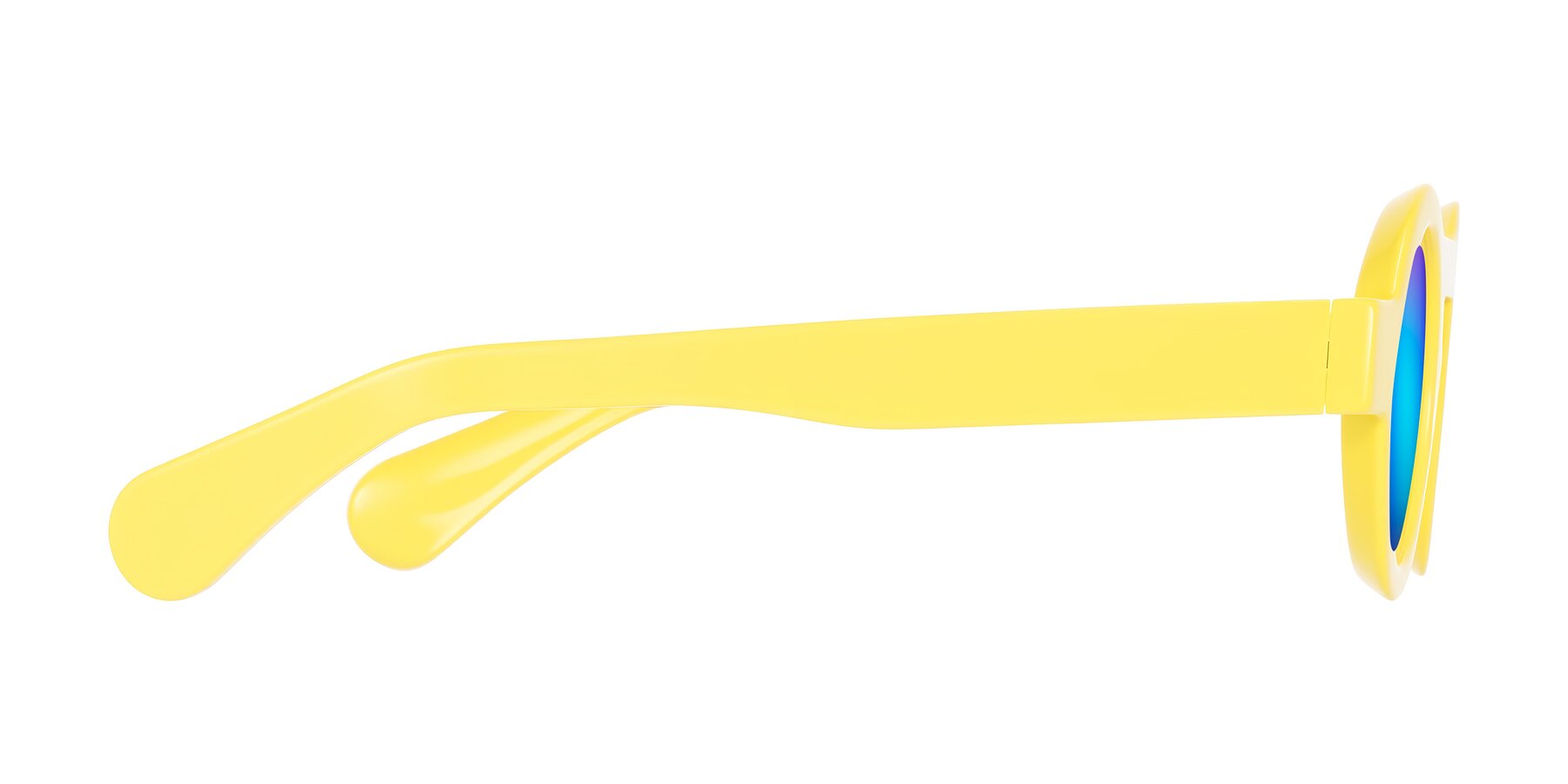 Side of Oboe in Lemon Yellow with Blue Mirrored Lenses