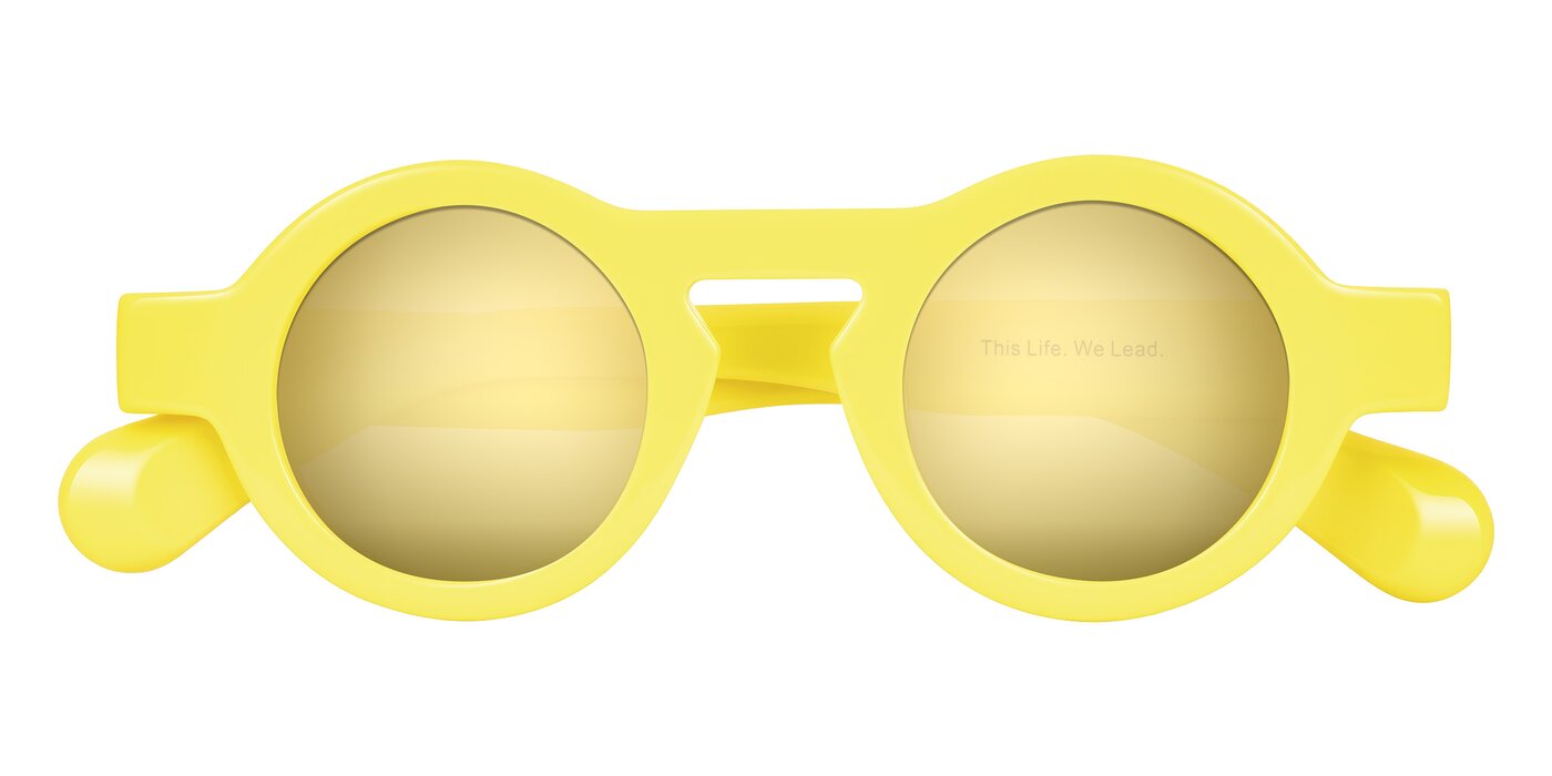 Oboe - Lemon Yellow Flash Mirrored Sunglasses