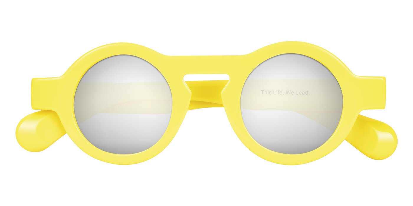 Oboe - Lemon Yellow Flash Mirrored Sunglasses