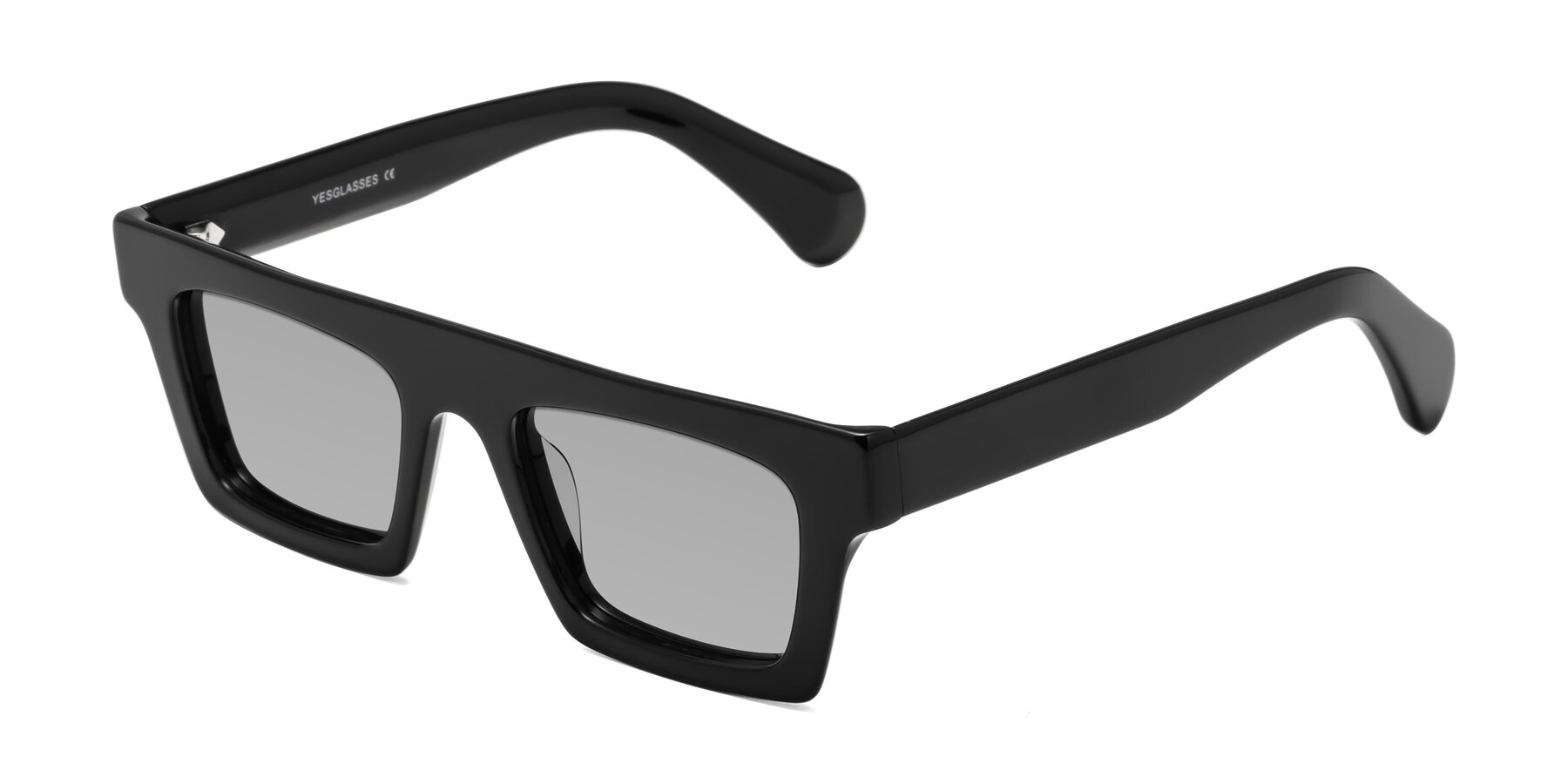 Angle of Senda in Black with Light Gray Tinted Lenses